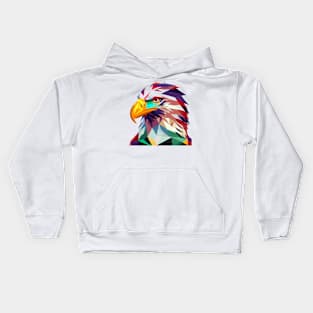 Low poly with eagle Kids Hoodie